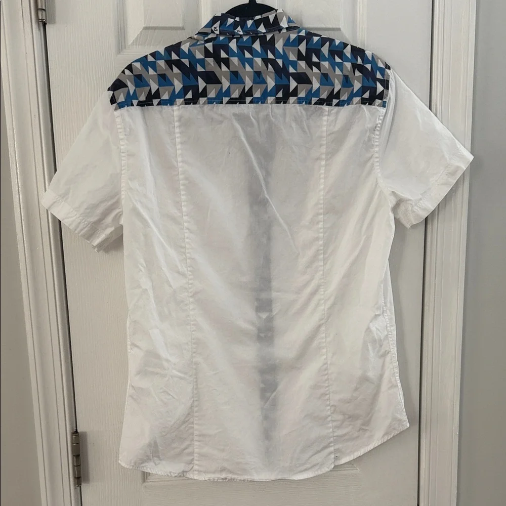 Versace Jeans Collection White Shirt with Blue Accents - Picture 5 of 8